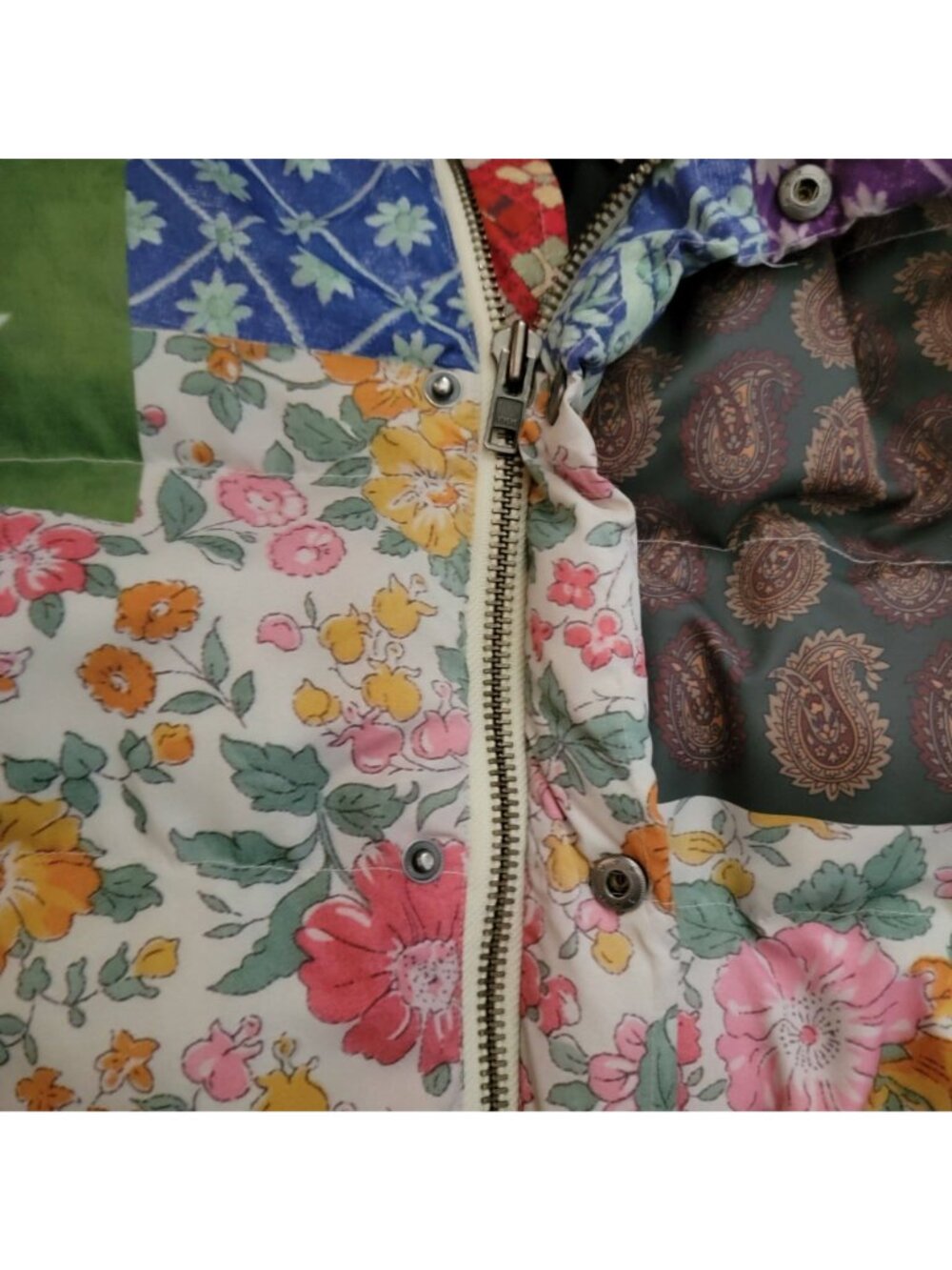 Free People Found Multi Print Garden Puffer Jacket Vintage Patchwork Womens S - Picture 8 of 11